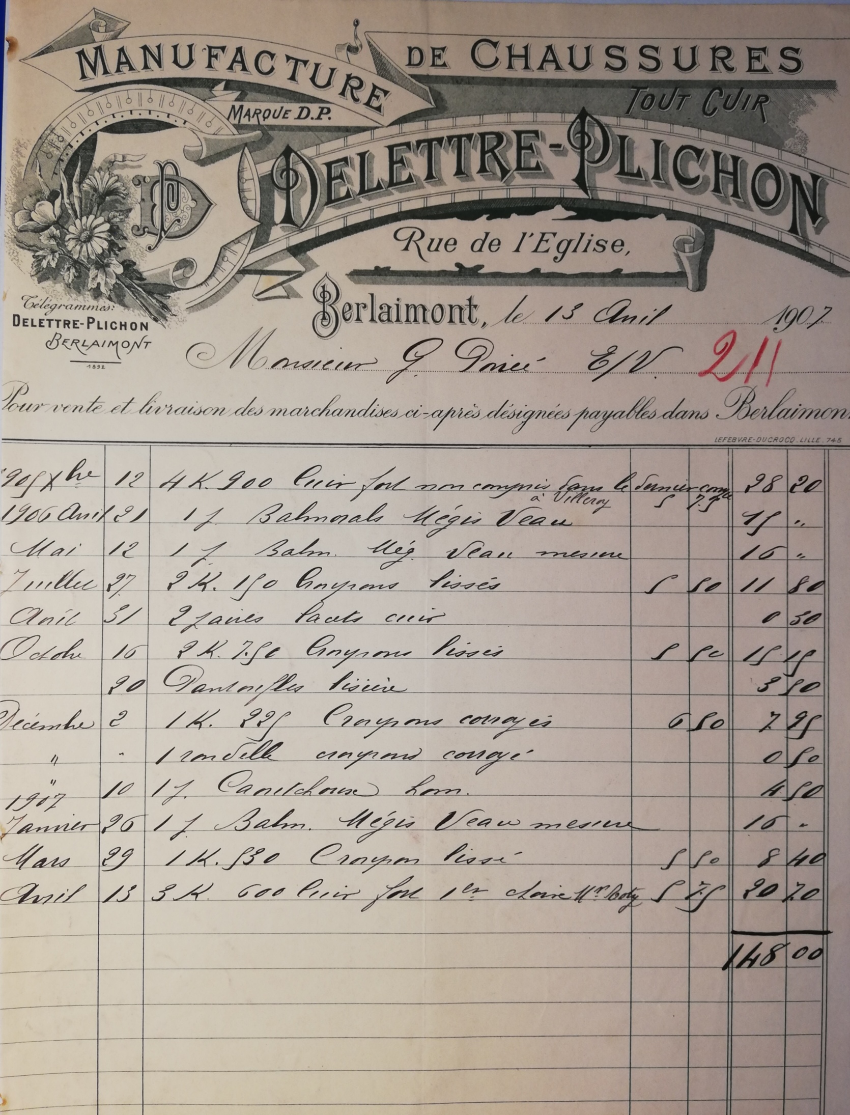 La Manufacture de chaussures à Berlaimont.